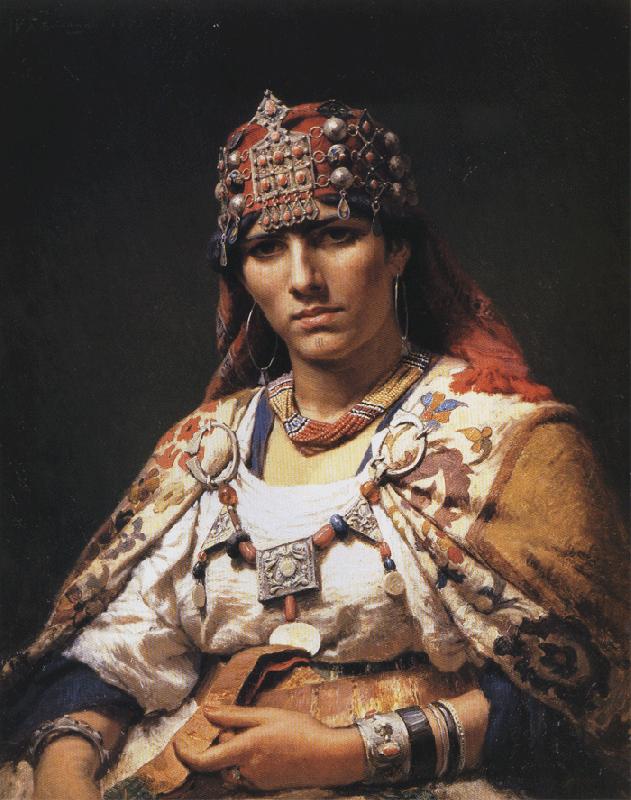 Frederick Arthur Bridgman Portrait of a Kabylie Woman, Algeria China oil painting art